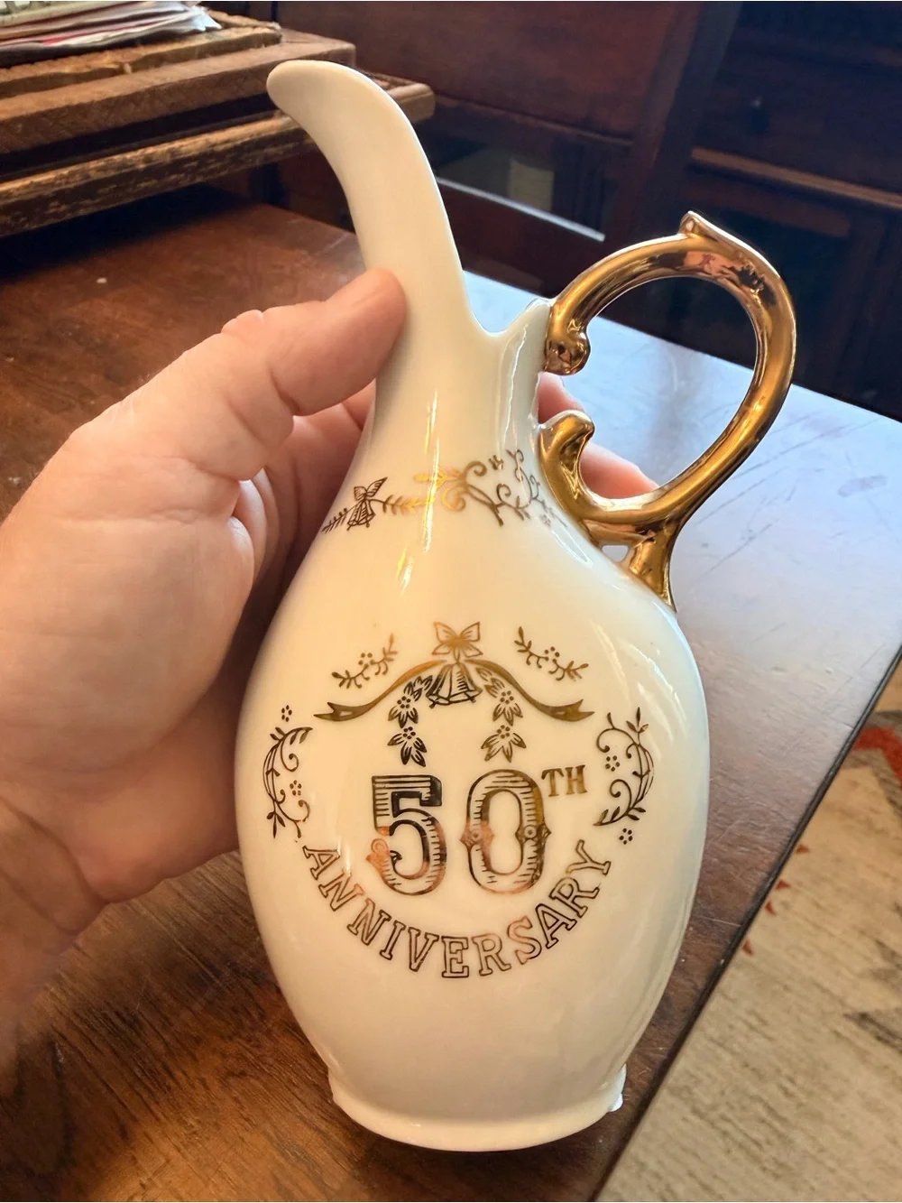Vintage Lenox 50th Anniversary Porcelain Pitcher with Gold Accent Candy Dish